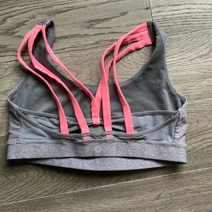 Gray and Pink Lululemon sports bra, size 8 excellent condition.